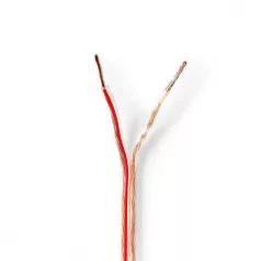   Hangszóró kábel | 2 x 1.50 mm² | Réz | 25.0 m | Kerek | PVC | Átlátszó | Tekercsben