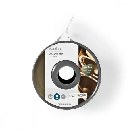 Hangszóró kábel | 2 x 1.50 mm² | Réz | 25.0 m | Kerek | PVC | Átlátszó | Tekercsben