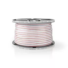   Hangszóró kábel | 2x 2.50 mm² | Réz | 100.0 m | Kerek | PVC | Fehér | Tekercsben