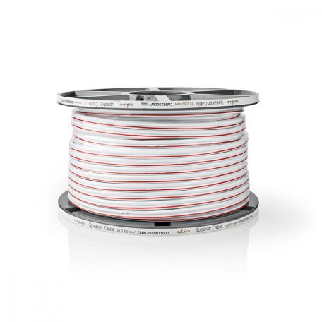 Hangszóró kábel | 2x 2.50 mm² | Réz | 100.0 m | Kerek | PVC | Fehér | Tekercsben