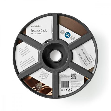 Hangszóró kábel | 2x 2.50 mm² | Réz | 100.0 m | Kerek | PVC | Fehér | Tekercsben