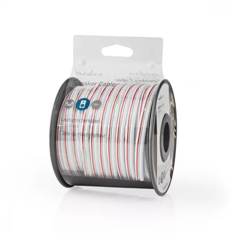 Hangszóró kábel | 2 x 2.50 mm² | Réz | 15.0 m | Kerek | PVC | Fehér | Tekercsben