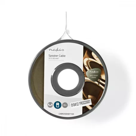 Hangszóró kábel | 2 x 2.50 mm² | Réz | 15.0 m | Kerek | PVC | Fehér | Tekercsben