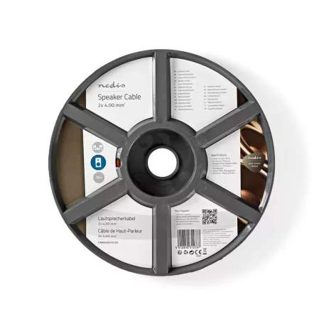 Hangszóró kábel | 2 x 4.00 mm² | Réz | 15.0 m | Kerek | PVC | Átlátszó | Tekercsben