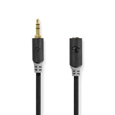   Sztereó audiokábel | 3.5 mm Dugasz | 3.5 mm Aljzat | Aranyozott | 5.00 m | Kerek | Antracit | Doboz