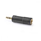 Sztereó audio adapter | 3.5 mm Dugasz | 6.35 mm Aljzat | Aranyozott | Egyenes | ABS | Antracit | 1 db | Ablakos Doboz