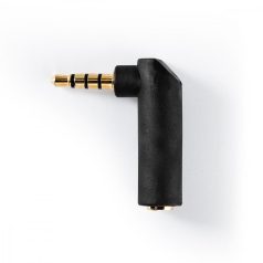   Sztereó audio adapter | 3.5 mm Dugasz | 3.5 mm Aljzat | Aranyozott | Könyök 90 ° | Fém | Antracit | 1 db | Ablakos Doboz
