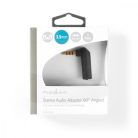 Sztereó audio adapter | 3.5 mm Dugasz | 3.5 mm Aljzat | Aranyozott | Könyök 90 ° | Fém | Antracit | 1 db | Ablakos Doboz