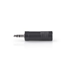   Sztereó audio adapter | 3.5 mm Dugasz | 6.35 mm Aljzat | Nikkelezett | Egyenes | ABS | Fekete | 1 db | Doboz