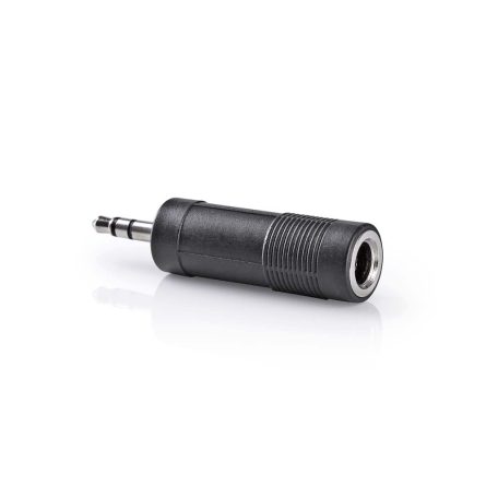 Sztereó audio adapter | 3.5 mm Dugasz | 6.35 mm Aljzat | Nikkelezett | Egyenes | ABS | Fekete | 1 db | Doboz