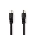 DIN audio kábel | DIN 5 Tűs Dugasz | DIN 5 Tűs Dugasz | Nikkelezett | 1.00 m | Kerek | PVC | Fekete | Label