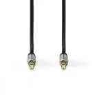 Sztereó audiokábel | 2.5 mm Dugasz | 3.5 mm Dugasz | Aranyozott | 1.00 m | Kerek | Label