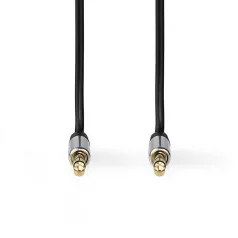   Sztereó audiokábel | 2.5 mm Dugasz | 3.5 mm Dugasz | Aranyozott | 1.00 m | Kerek | Label