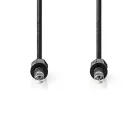 Sztereó audiokábel | 6.35 mm Dugasz | 6.35 mm Dugasz | Nikkelezett | 2.00 m | Kerek | Fekete | Label