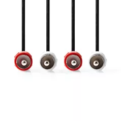   Sztereó audiokábel | 2x RCA Dugasz | 2x RCA Dugasz | Nikkelezett | 1.50 m | Kerek | Fekete | Label