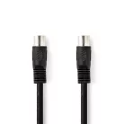 DIN audio kábel | DIN 5 Tűs Dugasz | DIN 5 Tűs Dugasz | Nikkelezett | 1.00 m | Kerek | PVC | Fekete | Boríték