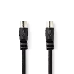   DIN audio kábel | DIN 5 Tűs Dugasz | DIN 5 Tűs Dugasz | Nikkelezett | 1.00 m | Kerek | PVC | Fekete | Boríték