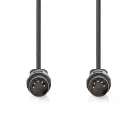 DIN audio kábel | DIN 5 Tűs Dugasz | DIN 5 Tűs Dugasz | Nikkelezett | 1.00 m | Kerek | PVC | Fekete | Boríték