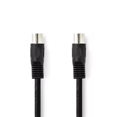   DIN audio kábel | DIN 5 Tűs Dugasz | DIN 5 Tűs Dugasz | Nikkelezett | 2.00 m | Kerek | PVC | Fekete | Boríték