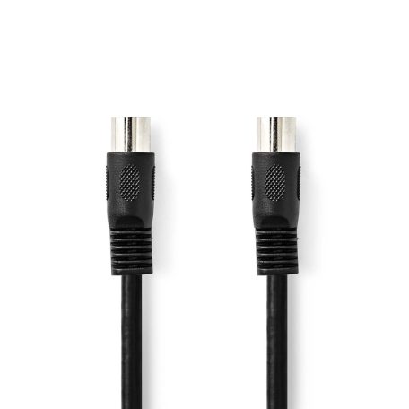 DIN audio kábel | DIN 5 Tűs Dugasz | DIN 5 Tűs Dugasz | Nikkelezett | 2.00 m | Kerek | PVC | Fekete | Boríték