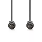 DIN audio kábel | DIN 5 Tűs Dugasz | DIN 5 Tűs Dugasz | Nikkelezett | 2.00 m | Kerek | PVC | Fekete | Boríték