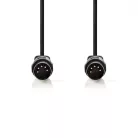 DIN audio kábel | DIN 5 Tűs Dugasz | DIN 5 Tűs Dugasz | Nikkelezett | 3.00 m | Kerek | PVC | Fekete | Boríték