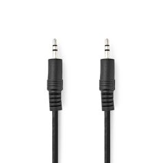   Sztereó audiokábel | 3.5 mm Dugasz | 3.5 mm Dugasz | Nikkelezett | 1.00 m | Kerek | Fekete | Boríték