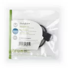 Sztereó audiokábel | 3.5 mm Dugasz | 2 db 3.5 mm-es Aljzat | Nikkelezett | 0.20 m | Kerek | Fekete | Boríték