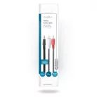 Sztereó audiokábel | 3.5 mm Dugasz | 2x RCA Dugasz | Nikkelezett | 1.00 m | Kerek | Fekete | Műanyag Zacskó