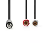 Sztereó audiokábel | 3.5 mm Dugasz | 2x RCA Aljzat | Nikkelezett | 0.20 m | Kerek | Műanyag Zacskó