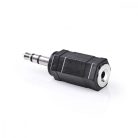 Sztereó audio adapter | 3.5 mm Dugasz | 2.5 mm Aljzat | Nikkelezett | Egyenes | ABS | Fekete | 10 db | Boríték
