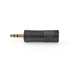   Sztereó audio adapter | 3.5 mm Dugasz | 6.35 mm Aljzat | Aranyozott | Egyenes | ABS | Fekete | 10 db | Műanyag Zacskó