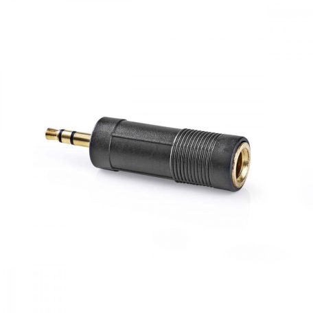 Sztereó audio adapter | 3.5 mm Dugasz | 6.35 mm Aljzat | Aranyozott | Egyenes | ABS | Fekete | 10 db | Műanyag Zacskó