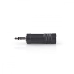   Sztereó audio adapter | 3.5 mm Dugasz | 6.35 mm Aljzat | Nikkelezett | Egyenes | ABS | Fekete | 10 db | Műanyag Zacskó