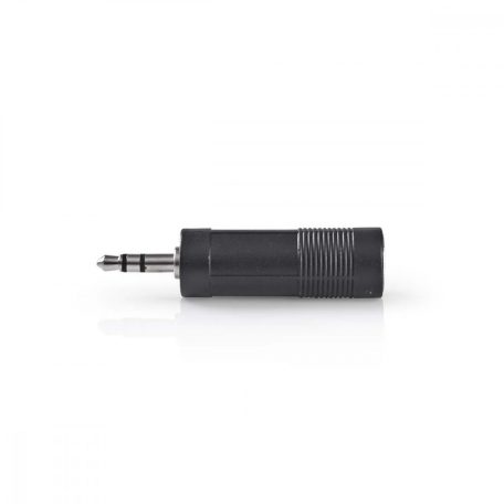 Sztereó audio adapter | 3.5 mm Dugasz | 6.35 mm Aljzat | Nikkelezett | Egyenes | ABS | Fekete | 10 db | Műanyag Zacskó