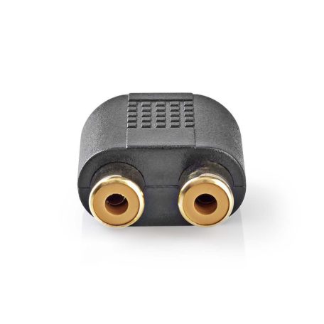 Sztereó audio adapter | 3.5 mm Dugasz | 2x RCA Aljzat | Aranyozott | Egyenes | ABS | Fekete | 10 db | Boríték