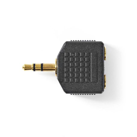 Sztereó audio adapter | 3.5 mm Dugasz | 2 db 3.5 mm-es Aljzat | Aranyozott | Egyenes | ABS | Fekete | 10 db | Műanyag Zacskó