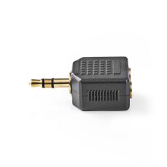   Sztereó audio adapter | 3.5 mm Dugasz | 2 db 3.5 mm-es Aljzat | Aranyozott | Egyenes | ABS | Fekete | 10 db | Műanyag Zacskó