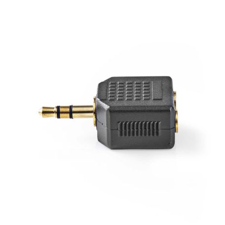 Sztereó audio adapter | 3.5 mm Dugasz | 2 db 3.5 mm-es Aljzat | Aranyozott | Egyenes | ABS | Fekete | 10 db | Műanyag Zacskó