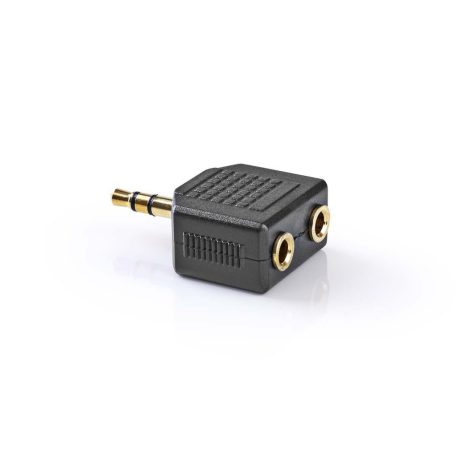 Sztereó audio adapter | 3.5 mm Dugasz | 2 db 3.5 mm-es Aljzat | Aranyozott | Egyenes | ABS | Fekete | 10 db | Műanyag Zacskó