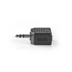   Sztereó audio adapter | 3.5 mm Dugasz | 2 db 3.5 mm-es Aljzat | Nikkelezett | Egyenes | ABS | Fekete | 10 db | Műanyag Zacskó