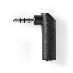   Sztereó audio adapter | 3.5 mm Dugasz | 3.5 mm Aljzat | Nikkelezett | Könyök 90 ° | Fém | Fekete | 10 db | Műanyag Zacskó