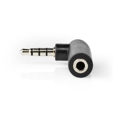   Sztereó audio adapter | 3.5 mm Dugasz | 3.5 mm Aljzat | Nikkelezett | Könyök 90 ° | Fém | Fekete | 10 db | Műanyag Zacskó