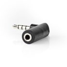 Sztereó audio adapter | 3.5 mm Dugasz | 3.5 mm Aljzat | Nikkelezett | Könyök 90 ° | Fém | Fekete | 10 db | Műanyag Zacskó