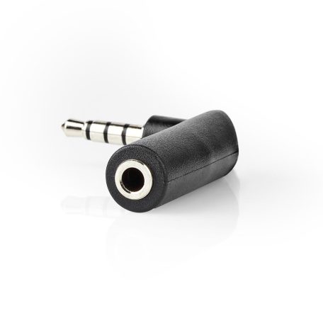 Sztereó audio adapter | 3.5 mm Dugasz | 3.5 mm Aljzat | Nikkelezett | Könyök 90 ° | Fém | Fekete | 10 db | Műanyag Zacskó
