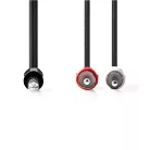 Sztereó audiokábel | 6.35 mm Dugasz | 2x RCA Dugasz | Nikkelezett | 2.00 m | Kerek | Műanyag Zacskó
