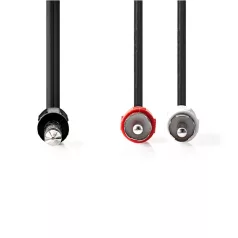   Sztereó audiokábel | 6.35 mm Dugasz | 2x RCA Dugasz | Nikkelezett | 2.00 m | Kerek | Műanyag Zacskó