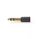 Sztereó audio adapter | 6.35 mm Dugasz | 3.5 mm Aljzat | Aranyozott | Egyenes | ABS | Fekete | 10 db | Boríték