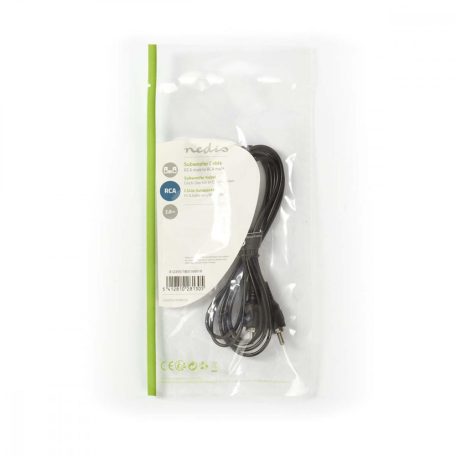 Mélynyomó kábel | RCA Dugasz | RCA Dugasz | Nikkelezett | 2.00 m | Kerek | 2.5 mm | Fekete | Műanyag Zacskó