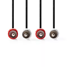   Sztereó audiokábel | 2x RCA Dugasz | 2x RCA Dugasz | Nikkelezett | 1.00 m | Kerek | Fekete | Műanyag Zacskó